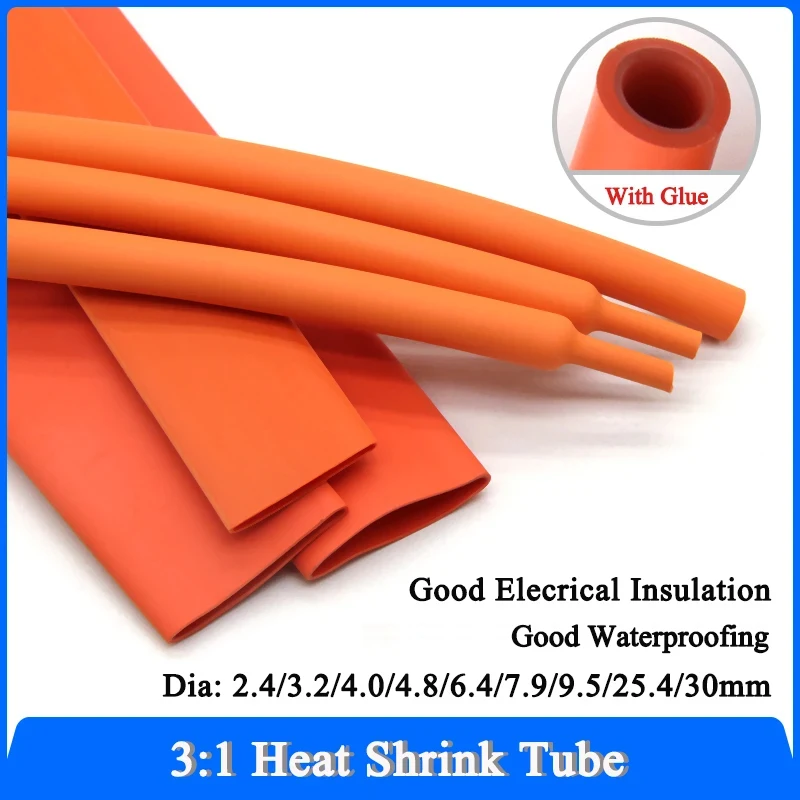 1~20M 3:1 Orange Heat Shrink Tube Glue for Wires 2.4/3.2/4.0/4.8/6.4/7.9/9.5/25.4/30mm Heat Shrinkable Electrical Cables Case
1~20M 3:1 Orange Heat Shrink Tube Glue for Wires 2.4/3.2/4.0/4.8/6.4/7.9/9.5/25.4/30mm Heat Shrinkable Electrical Cables Case