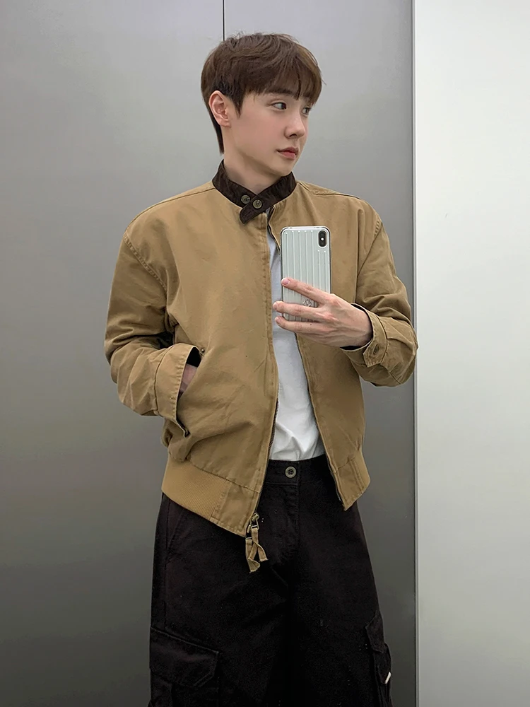 SYUHGFA 2025 Spring Contrast Color Men's Jackets Korean Style Stand Collar Loose Double-ended Zipper Casual Coats Menswear
SYUHGFA 2025 Spring Contrast Color Men's Jackets Korean Style Stand Collar Loose Double-ended Zipper Casual Coats Menswear