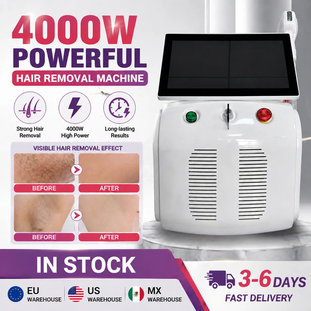 2026 Diode Laser Hair Removal Machine Remove Hair Epilator Painless Permanent Diode Laser Depilacion Laser Hair Removal
2026 Diode Laser Hair Removal Machine Remove Hair Epilator Painless Permanent Diode Laser Depilacion Laser Hair Removal