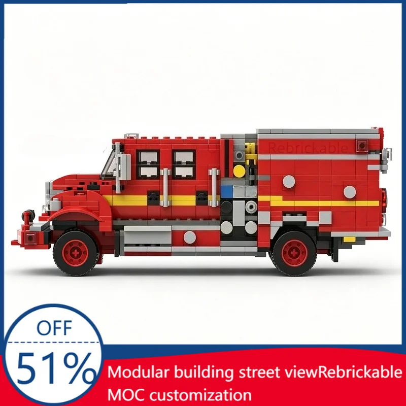 764PCS MOC Fire Engine Truck Model Los Angeles County Fire Dept Building Blocks Assembly Educational Toy Gift For Children Boys
764PCS MOC Fire Engine Truck Model Los Angeles County Fire Dept Building Blocks Assembly Educational Toy Gift For Children Boys