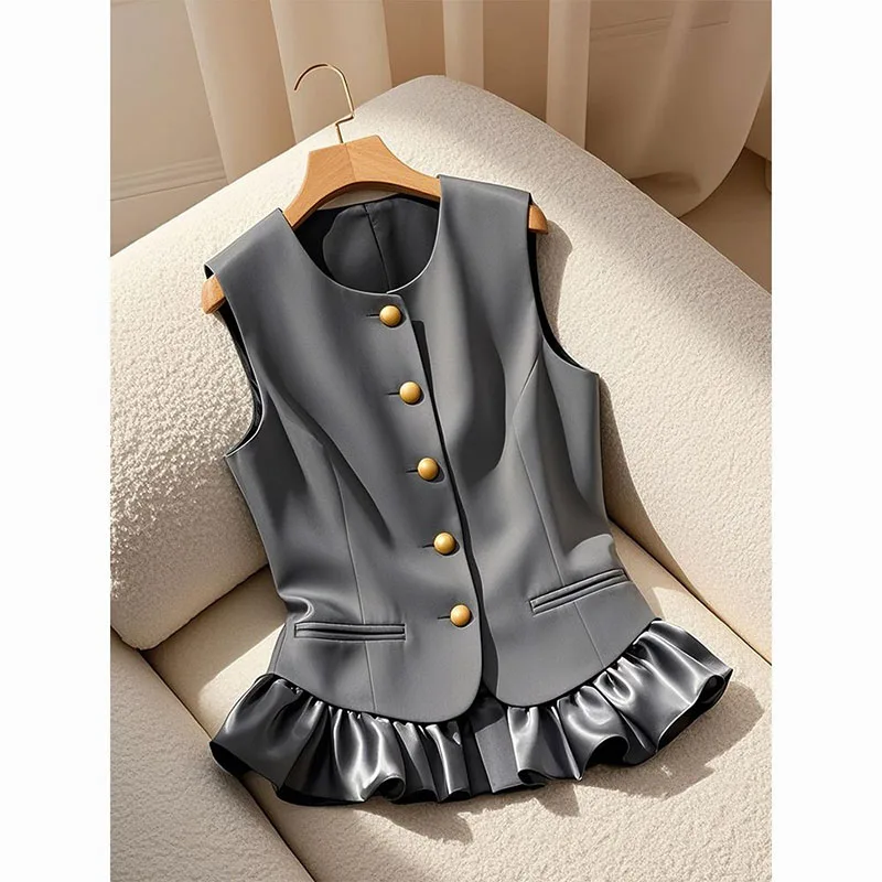 Large Size Suit Vest Coat Women's Spring Autumn 2025 New Fat MM Sleeveless Jacket High Quality Waistcoat Outwear Female Tops
Large Size Suit Vest Coat Women's Spring Autumn 2025 New Fat MM Sleeveless Jacket High Quality Waistcoat Outwear Female Tops