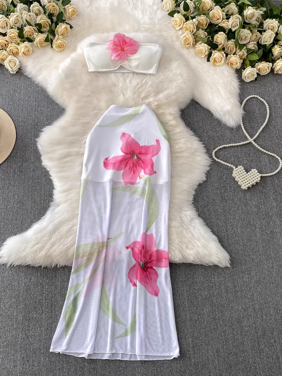 Foamlina Niche Ins 3D Flowers Padded Bandeau Cropped Top & High Waist Slimming Print Midi Skirt Set Chic Fashion Apparel
Foamlina Niche Ins 3D Flowers Padded Bandeau Cropped Top & High Waist Slimming Print Midi Skirt Set Chic Fashion Apparel