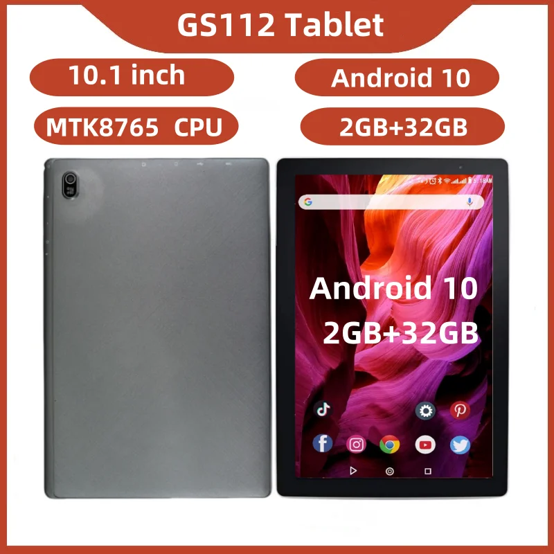 New 10.1 Inch Android 10 Tablet PC 2GB RAM 32GB ROM MTK8765 Quad Core 1.3GHz CPU 1280*800 IPS Dual Camera
New 10.1 Inch Android 10 Tablet PC 2GB RAM 32GB ROM MTK8765 Quad Core 1.3GHz CPU 1280*800 IPS Dual Camera