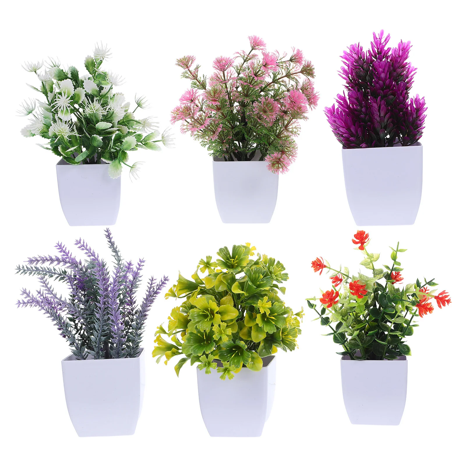 6Pcs Mini Fake Potted Flowers Realistic Artificial Plants Plastic Faux Greenery for Home Office Table Decor Faux Potted Plants
6Pcs Mini Fake Potted Flowers Realistic Artificial Plants Plastic Faux Greenery for Home Office Table Decor Faux Potted Plants