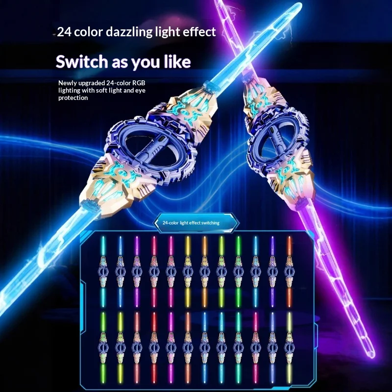 New Double Bladed Fire Spin Lightsaber Bidirectional Retractable 360 Rotating 24 Color Changing Glowing Toy For Boys Birthday
New Double Bladed Fire Spin Lightsaber Bidirectional Retractable 360 Rotating 24 Color Changing Glowing Toy For Boys Birthday