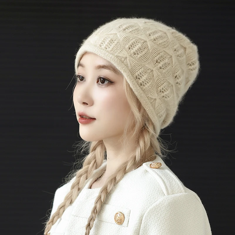 Besfilin Women's 100% Pure Cashmere Knitted Crochet Cap with Bowknot Rolled Brim Slouchy Beanie Woolen Hat for Autumn And Winter
Besfilin Women's 100% Pure Cashmere Knitted Crochet Cap with Bowknot Rolled Brim Slouchy Beanie Woolen Hat for Autumn And Winter