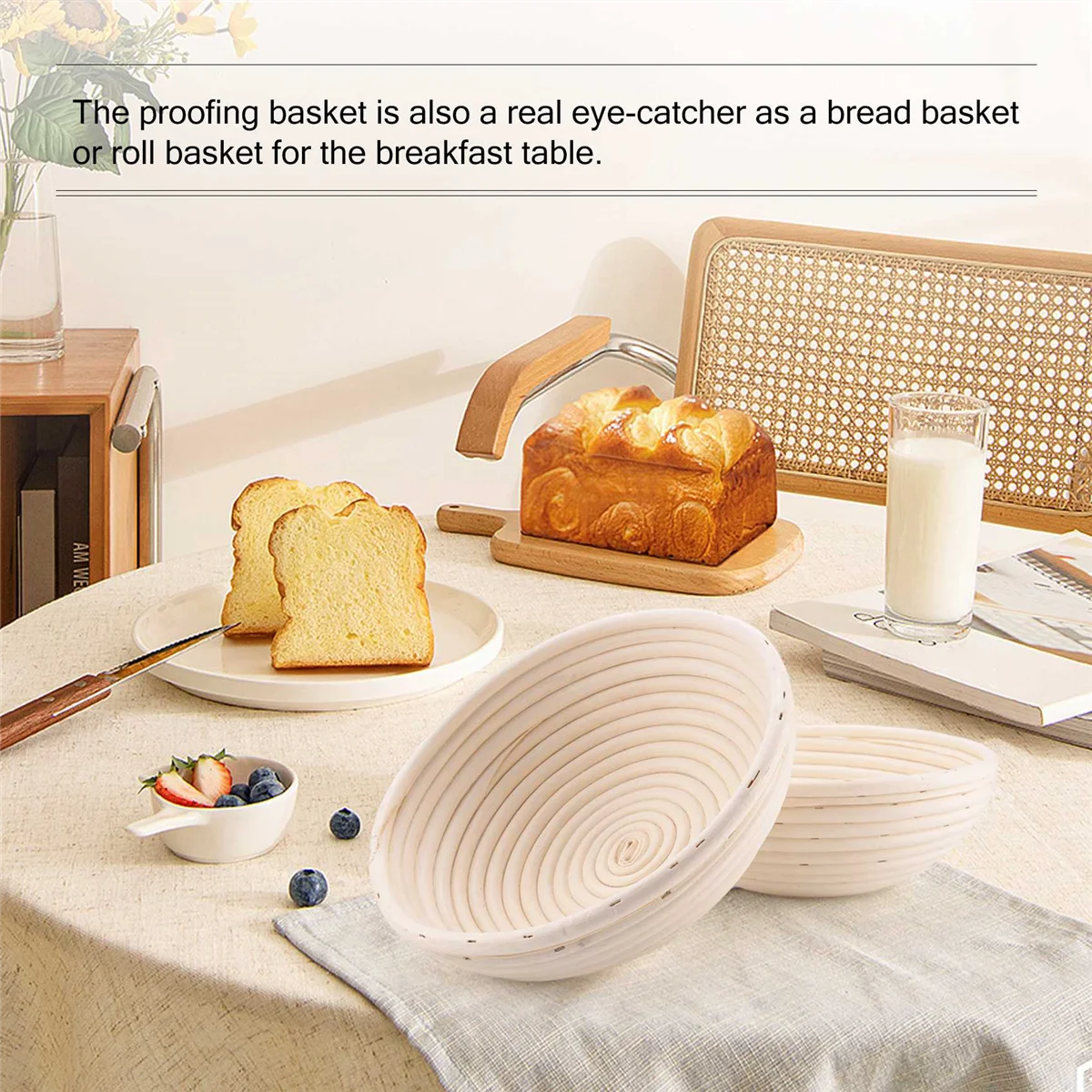 Bread fermentation Round Set,2 Baskets for Bread and Bread Dough, Banneton Proofing Basket with
Bread fermentation Round Set,2 Baskets for Bread and Bread Dough, Banneton Proofing Basket with