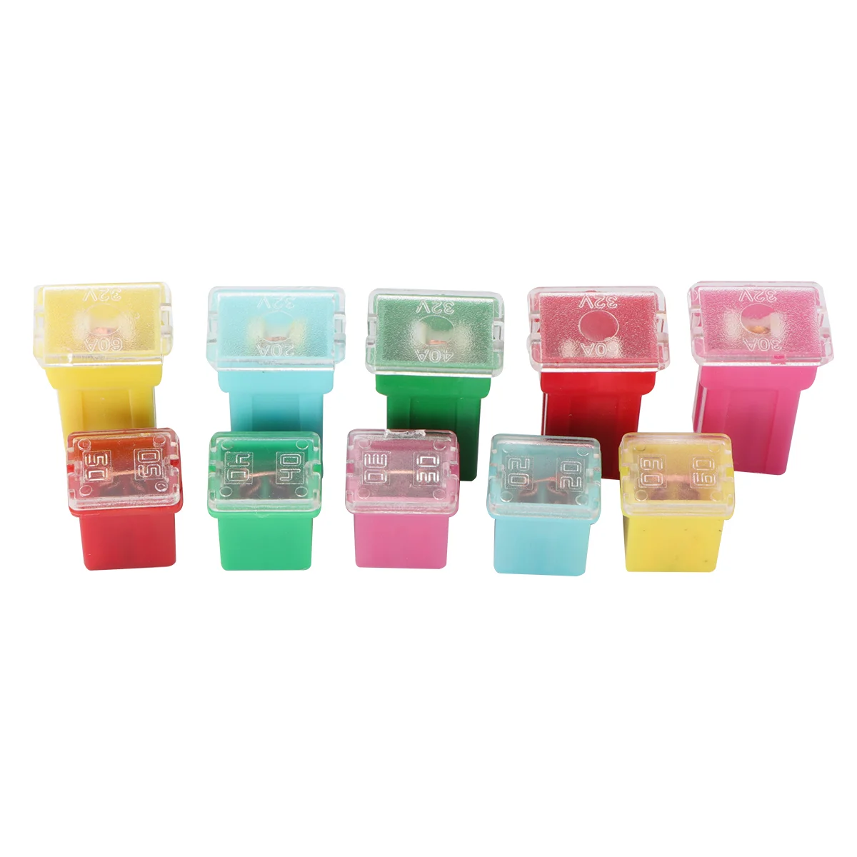 10pcs Automotive Low and Tall Profile Box Shaped Jcase Fuse 20A 30A 40A 50A 60A
10pcs Automotive Low and Tall Profile Box Shaped Jcase Fuse 20A 30A 40A 50A 60A