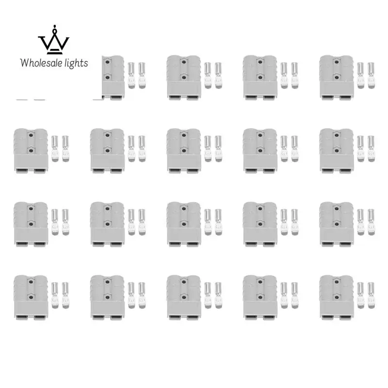 20X For Anderson Style Plug Connectors 50A 600V 6-12AWG AC/DC Power Tool For 6AWG Plated Solid Terminals Plugs Gray
20X For Anderson Style Plug Connectors 50A 600V 6-12AWG AC/DC Power Tool For 6AWG Plated Solid Terminals Plugs Gray
