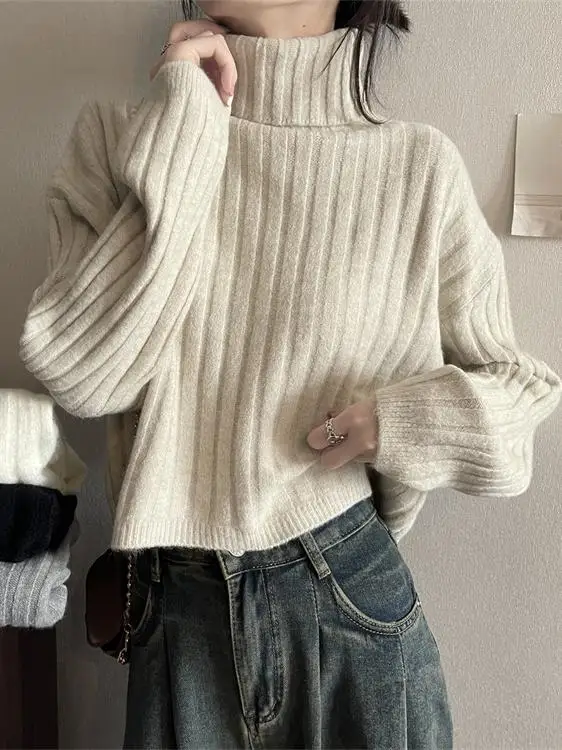 Women's Thiened Loose Knitted Sweater f High Collar Inner Wear Base Layer Top Autumn Winter New Sle ort Design Sense
Women's Thiened Loose Knitted Sweater f High Collar Inner Wear Base Layer Top Autumn Winter New Sle ort Design Sense
