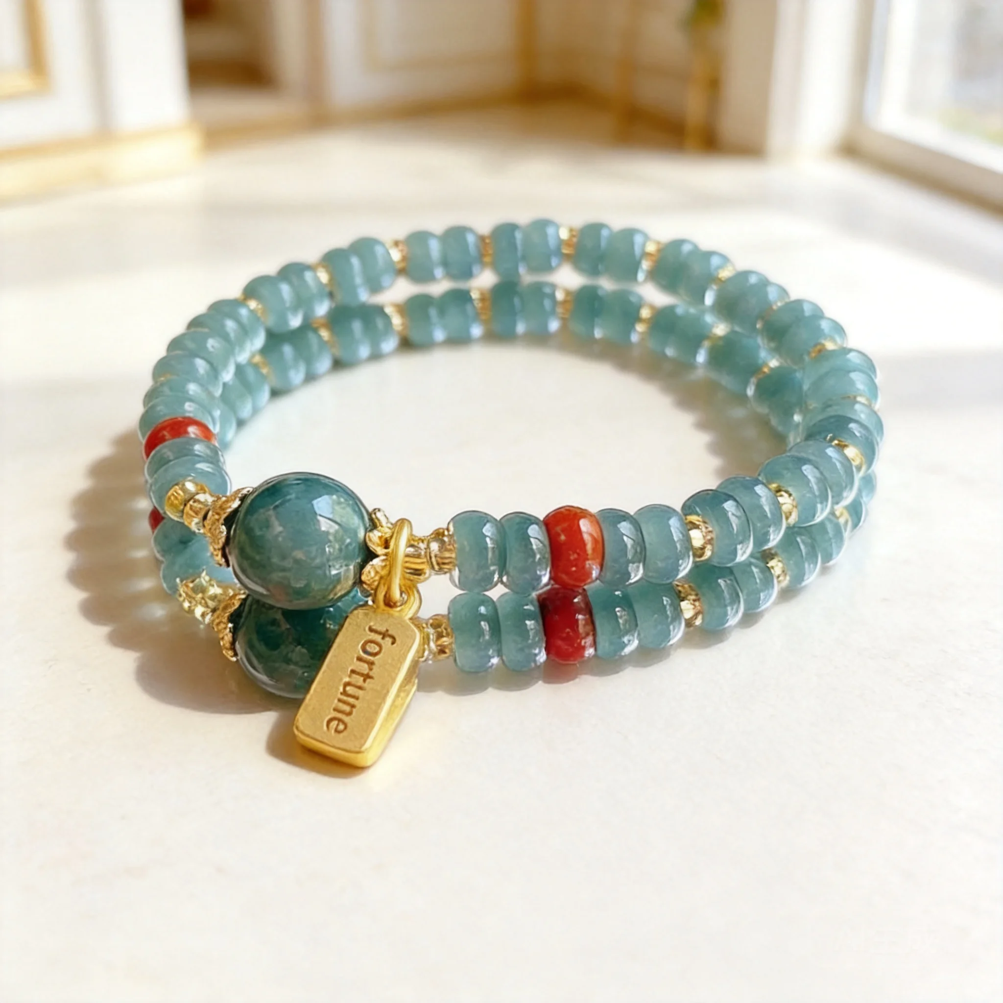 2026 Chinese Style Unisex Beaded Bracelet Natural Burmese Blue Water Jadeite South Red Agate Fu Charm Minimalist Wrist Jewelry
2026 Chinese Style Unisex Beaded Bracelet Natural Burmese Blue Water Jadeite South Red Agate Fu Charm Minimalist Wrist Jewelry
