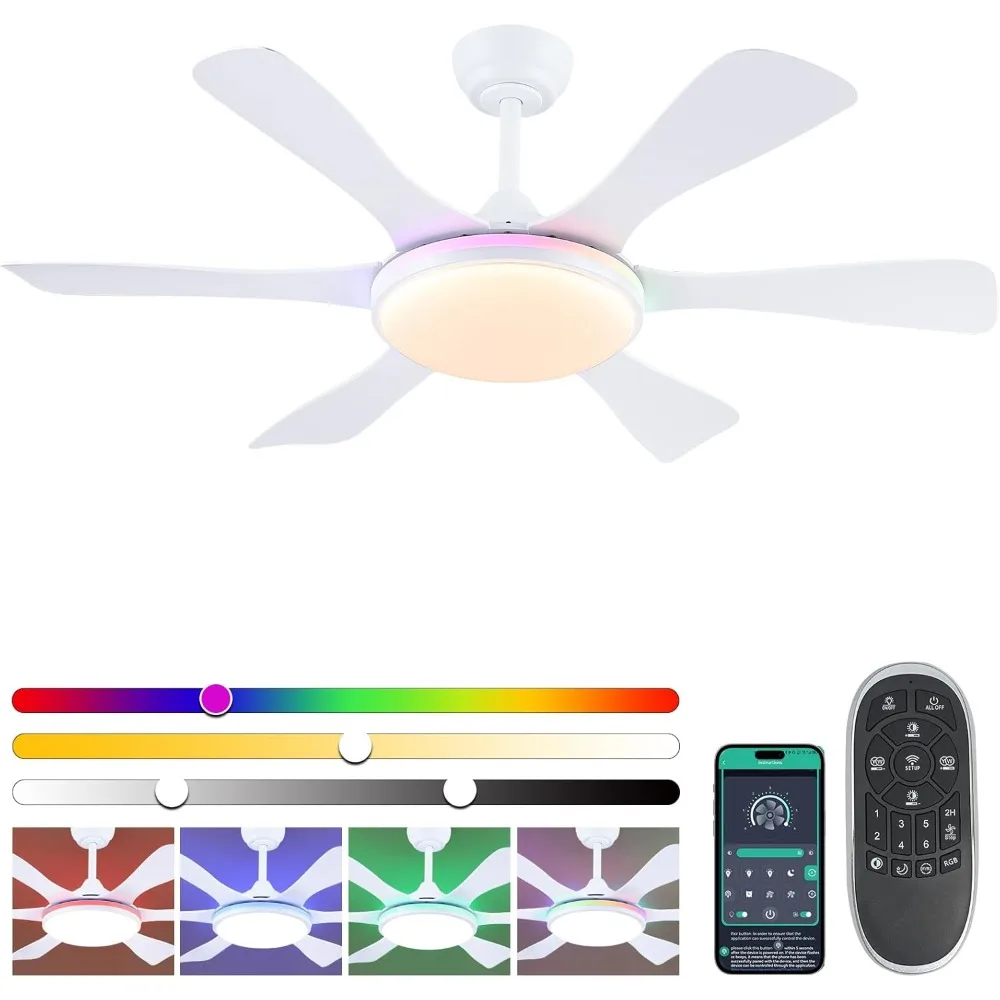 Ceiling Fans with Lights-47 Low Profile Ceiling Fan with 7-Color RGB Light and Remote/APP Control,Flush Mount
Ceiling Fans with Lights-47 Low Profile Ceiling Fan with 7-Color RGB Light and Remote/APP Control,Flush Mount