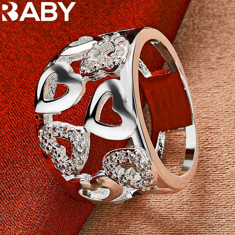 URBABY 925 Sterling Silver Hollow Hearts Big Circle Engagement Ring For Women and Men Fashion Jewelry Charm Wedding Accessories
URBABY 925 Sterling Silver Hollow Hearts Big Circle Engagement Ring For Women and Men Fashion Jewelry Charm Wedding Accessories