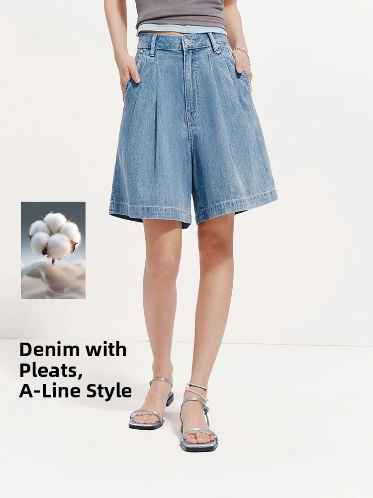 Semir Pure Cotton Pleated Women's Jeans Summer Loose Fit Faionable ort Pants Cover Hip Slimming l Waist Zipper
Semir Pure Cotton Pleated Women's Jeans Summer Loose Fit Faionable ort Pants Cover Hip Slimming l Waist Zipper