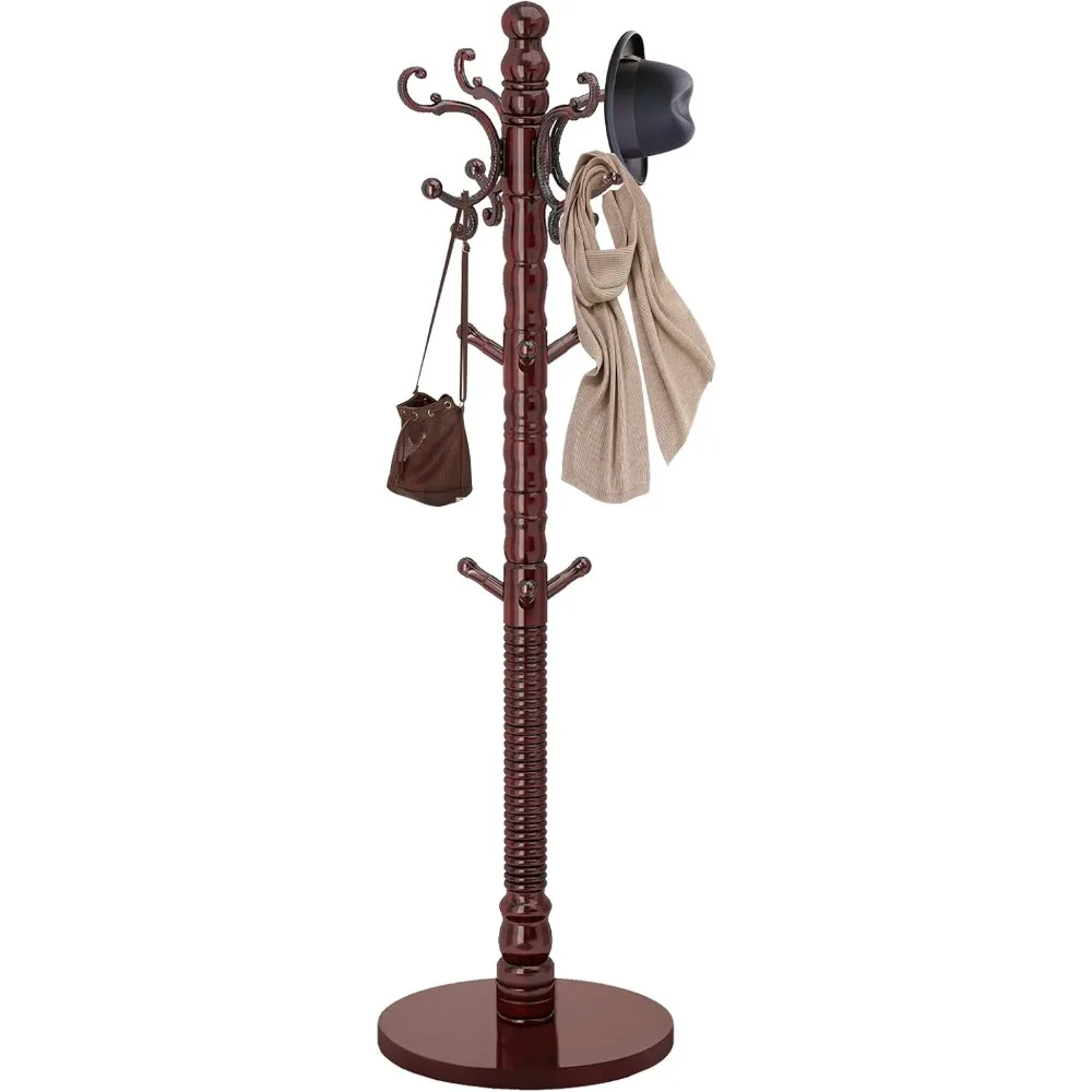 Wood Coat Rack Stand, Vintage Wooden Coat Rack Freestanding with Sturdy Round Base,Classic Coat Racks with 14 Hooks, Natural Bir
Wood Coat Rack Stand, Vintage Wooden Coat Rack Freestanding with Sturdy Round Base,Classic Coat Racks with 14 Hooks, Natural Bir