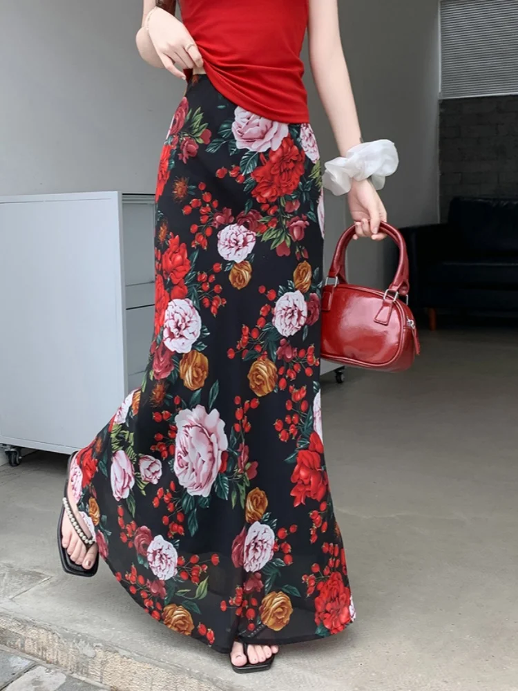 SMTHMA High End Retro Floral Print Skirt Women's High Waisted Temperament Elegant Chiffon A-line Long Skirt
SMTHMA High End Retro Floral Print Skirt Women's High Waisted Temperament Elegant Chiffon A-line Long Skirt