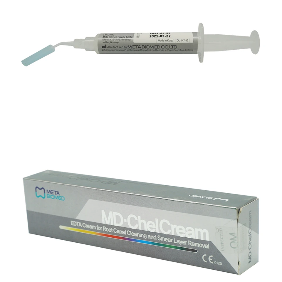 Meta Biomed EDTA Gel Root Canal Lubricant Chelating Agent Endodontic Irrigation Paste Smear Layer Removal Dental 7g X2
Meta Biomed EDTA Gel Root Canal Lubricant Chelating Agent Endodontic Irrigation Paste Smear Layer Removal Dental 7g X2