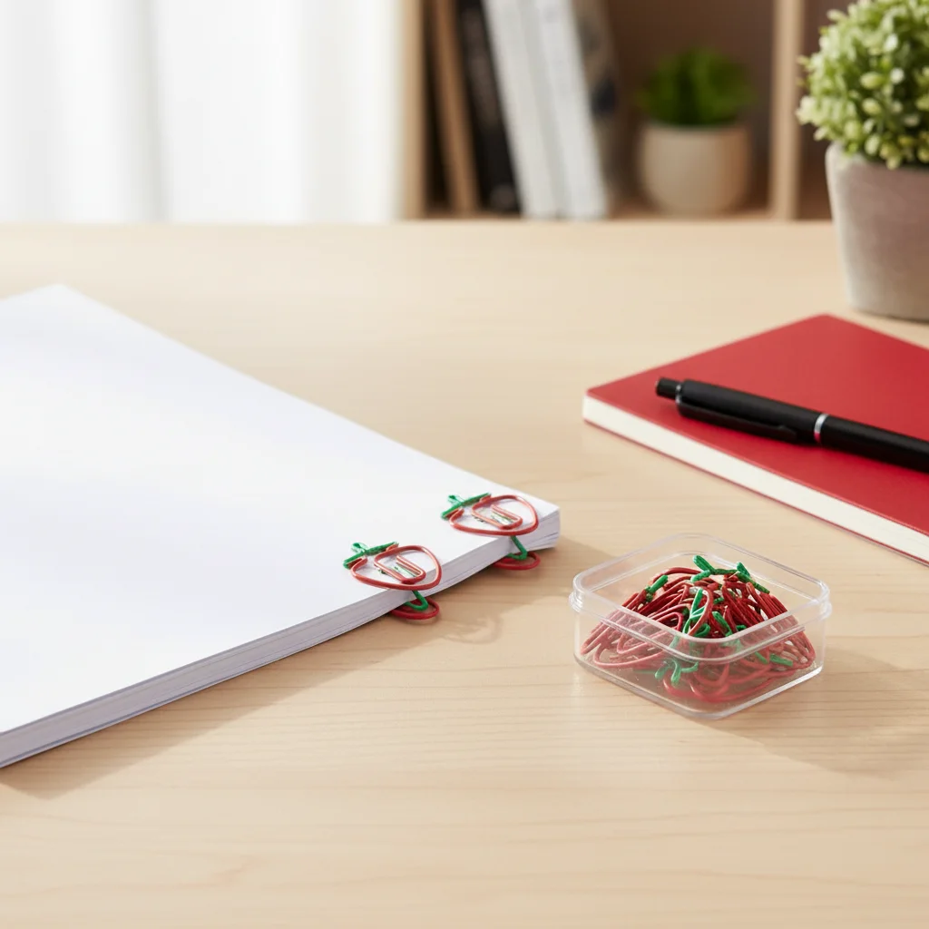 20Pcs Plastic 2‑Color Paper Clips Red and Green Strawberry shaped Fruit Shaped Paper Clips 3*1.7cm Fun Design Office Supplies
20Pcs Plastic 2‑Color Paper Clips Red and Green Strawberry shaped Fruit Shaped Paper Clips 3*1.7cm Fun Design Office Supplies
