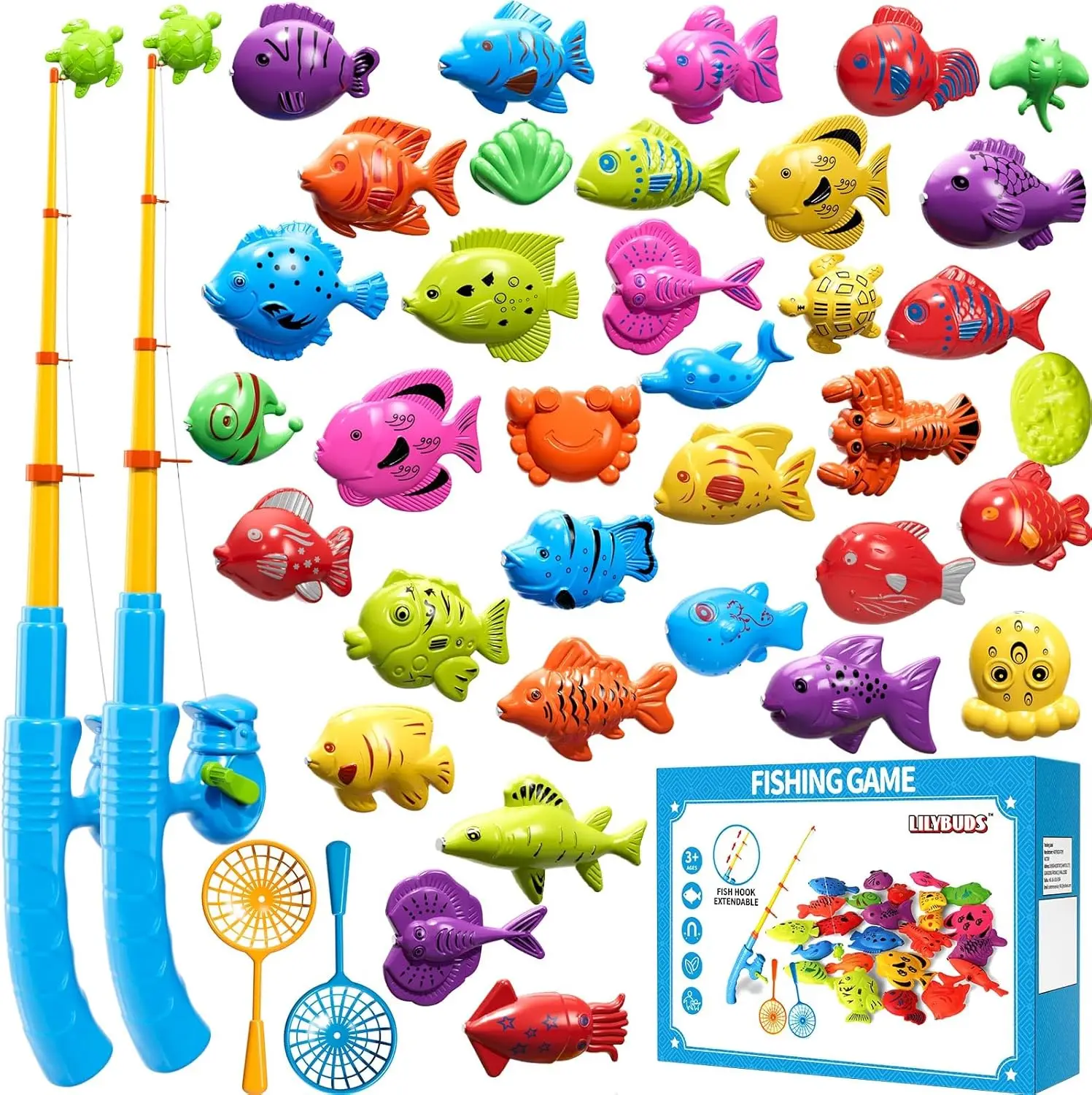 Magnetic Fishing Game with Pole Rod Net and Floating Fish for Water Table Bathtub Pool Outdoor Play
Magnetic Fishing Game with Pole Rod Net and Floating Fish for Water Table Bathtub Pool Outdoor Play