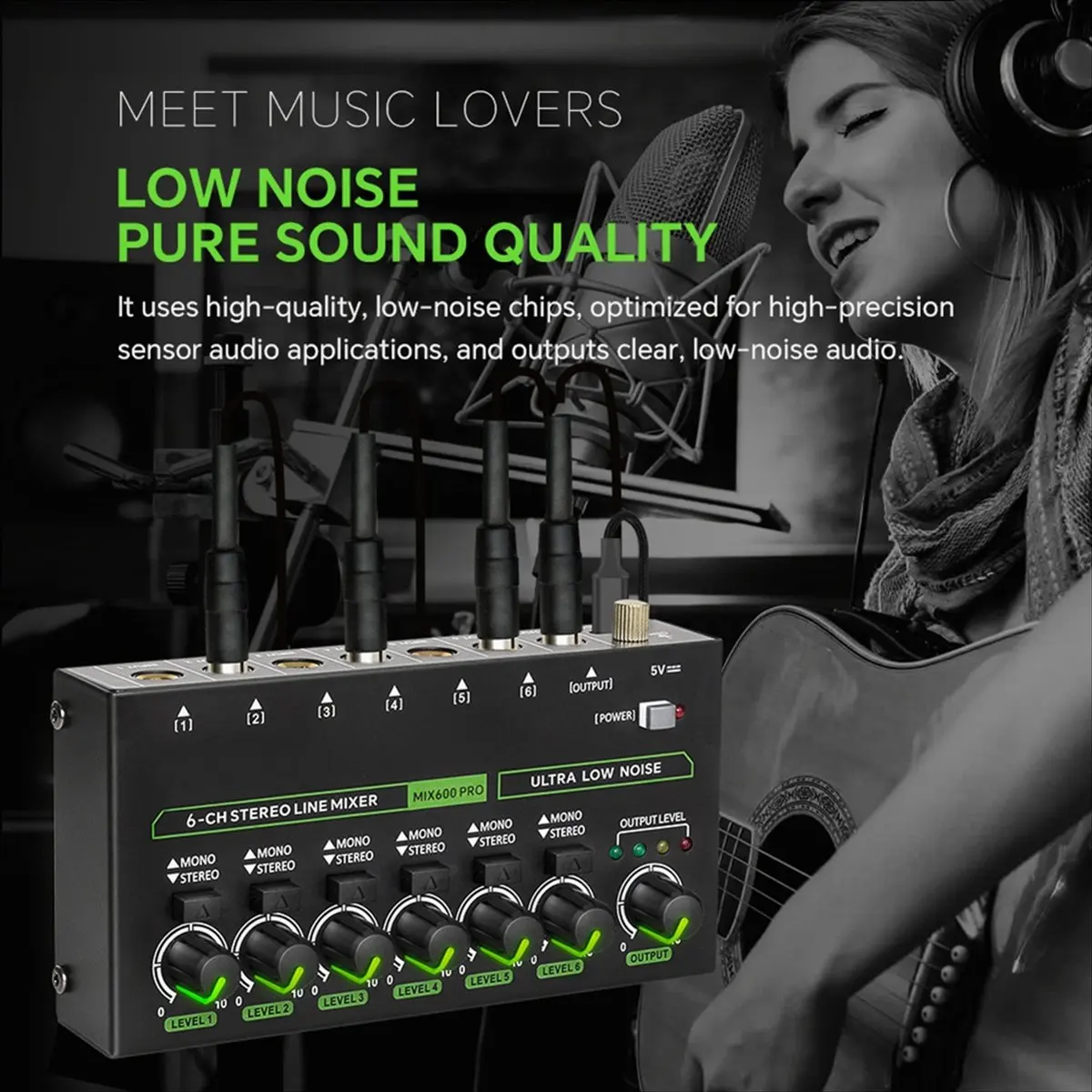 Homegood Mini Audio Mixer 6 Channel Stereo Line Mixer DC5V Independent Microphone Control Mixer for Professionals Beginners (US)
Homegood Mini Audio Mixer 6 Channel Stereo Line Mixer DC5V Independent Microphone Control Mixer for Professionals Beginners (US)