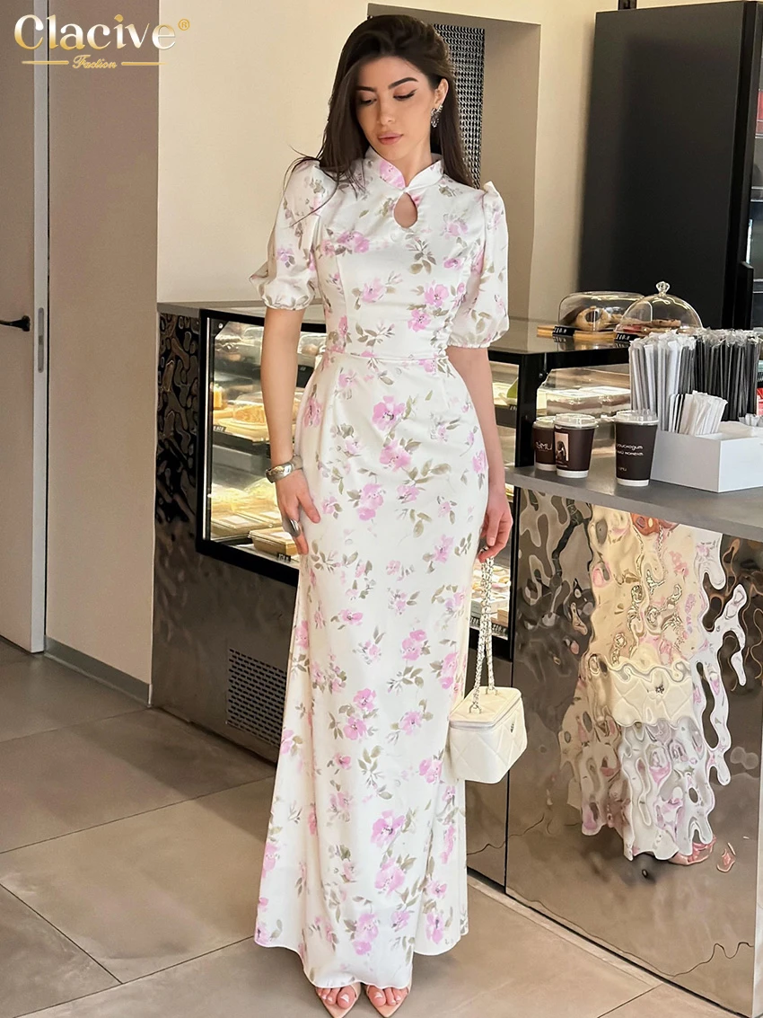 Clacive Fashion Slim Print Women's Dress Summer Stand Collar Short Sleeve Maxi Dresses Elegant Classic High Waist Female Dress
Clacive Fashion Slim Print Women's Dress Summer Stand Collar Short Sleeve Maxi Dresses Elegant Classic High Waist Female Dress