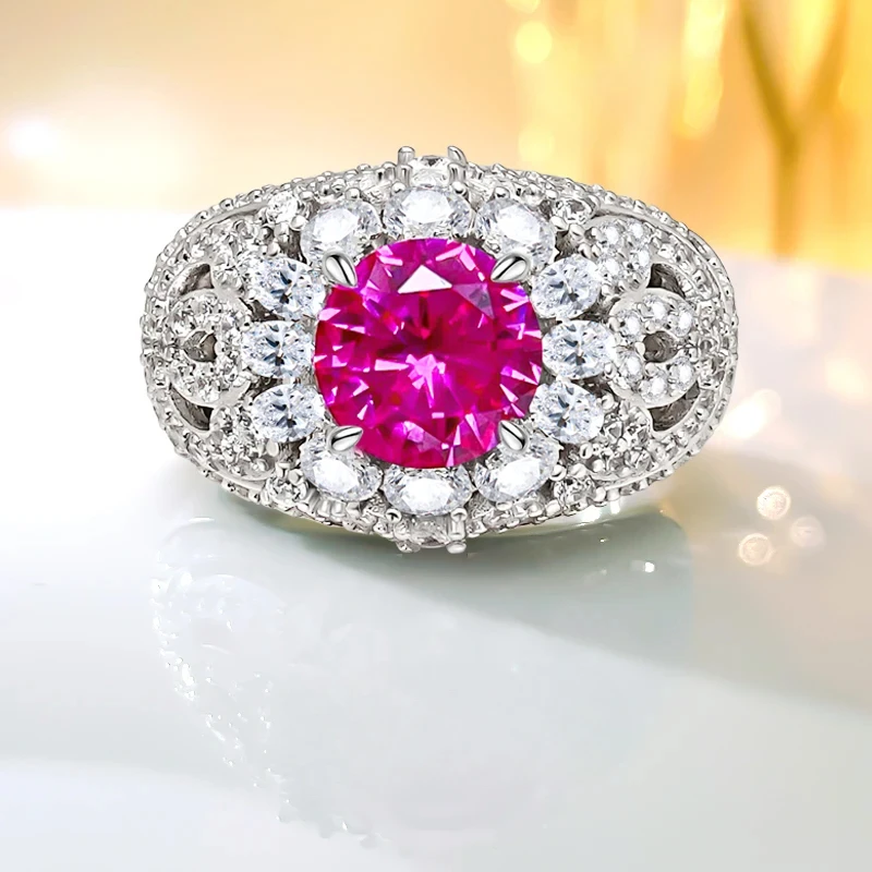 New 925 Sterling Silver Rose Red Ring Set with High Carbon Diamond Elegant Design Wedding Jewelry for Women
New 925 Sterling Silver Rose Red Ring Set with High Carbon Diamond Elegant Design Wedding Jewelry for Women