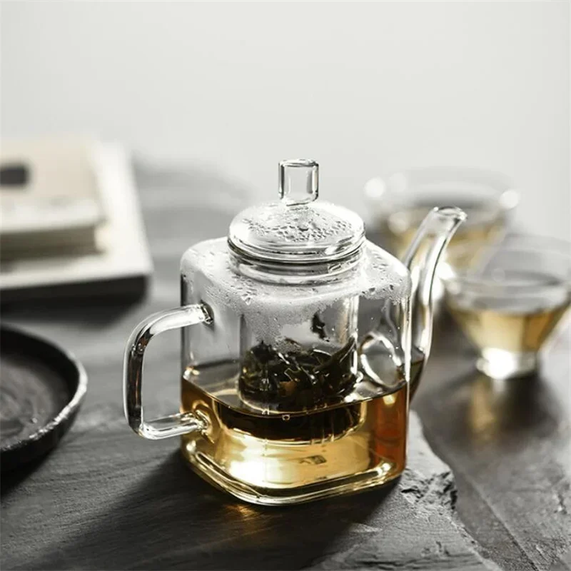 Japanese Style Handmade Heat Resistant Square Glass Teapot With Filter Liner Boiling Flower Tea Pot Kung FuTea Set Teaware
Japanese Style Handmade Heat Resistant Square Glass Teapot With Filter Liner Boiling Flower Tea Pot Kung FuTea Set Teaware