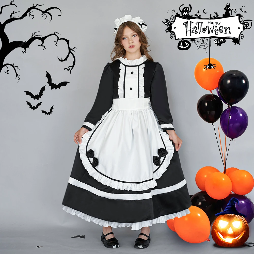 Lolita Maid Cosplay Dress For Kids Girls Children Halloween Costume Long Sleeve Performance Girl Princess Wedding Party Dresses
Lolita Maid Cosplay Dress For Kids Girls Children Halloween Costume Long Sleeve Performance Girl Princess Wedding Party Dresses