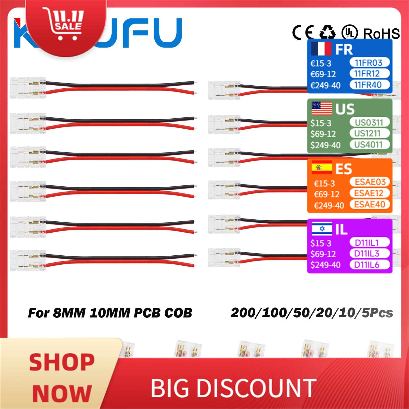 200/100/50/20/10Pcs COB LED Connector for 8mm 10mm PCB COB Quick Connection Wire No Dark Area Free Welding Fixed Clamps Buckle
200/100/50/20/10Pcs COB LED Connector for 8mm 10mm PCB COB Quick Connection Wire No Dark Area Free Welding Fixed Clamps Buckle