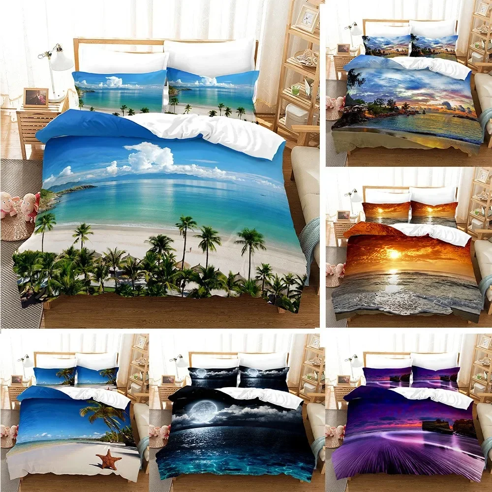3D Print Beach Scenery Bedding Set King Size Duvet Cover Set Pillowcase Home Textiles Luxury Bedclothes Blue Bed Sets For Summer
3D Print Beach Scenery Bedding Set King Size Duvet Cover Set Pillowcase Home Textiles Luxury Bedclothes Blue Bed Sets For Summer
