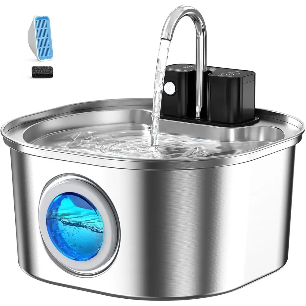 Wireless 108oz Stainless Steel Pet Water Fountain, Battery-Powered, Quiet Operation, BPA-Free, Easy to Clean
Wireless 108oz Stainless Steel Pet Water Fountain, Battery-Powered, Quiet Operation, BPA-Free, Easy to Clean