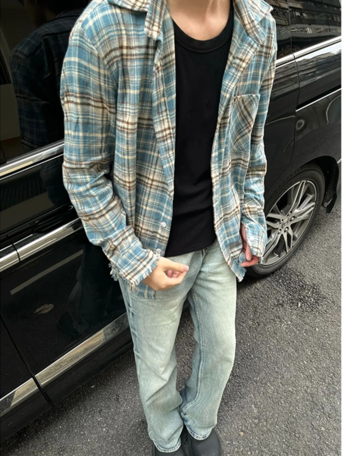 Men's Long Sve Plaid irt Destroyed Hem American Sle Baroque Coat Loose Fit Youthful Trend Autumn Wear Polyester Fiber
Men's Long Sve Plaid irt Destroyed Hem American Sle Baroque Coat Loose Fit Youthful Trend Autumn Wear Polyester Fiber