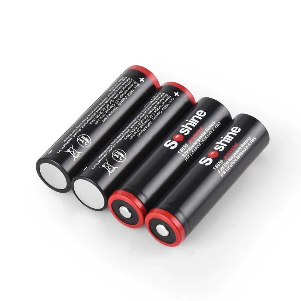 Аккумулятор Soshine 3.2В 2000мАч LiFePO4 18650 с защитой для электроинструментов, бытовой техники, солнечных систем, бритв
Аккумулятор Soshine 3.2В 2000мАч LiFePO4 18650 с защитой для электроинструментов, бытовой техники, солнечных систем, бритв