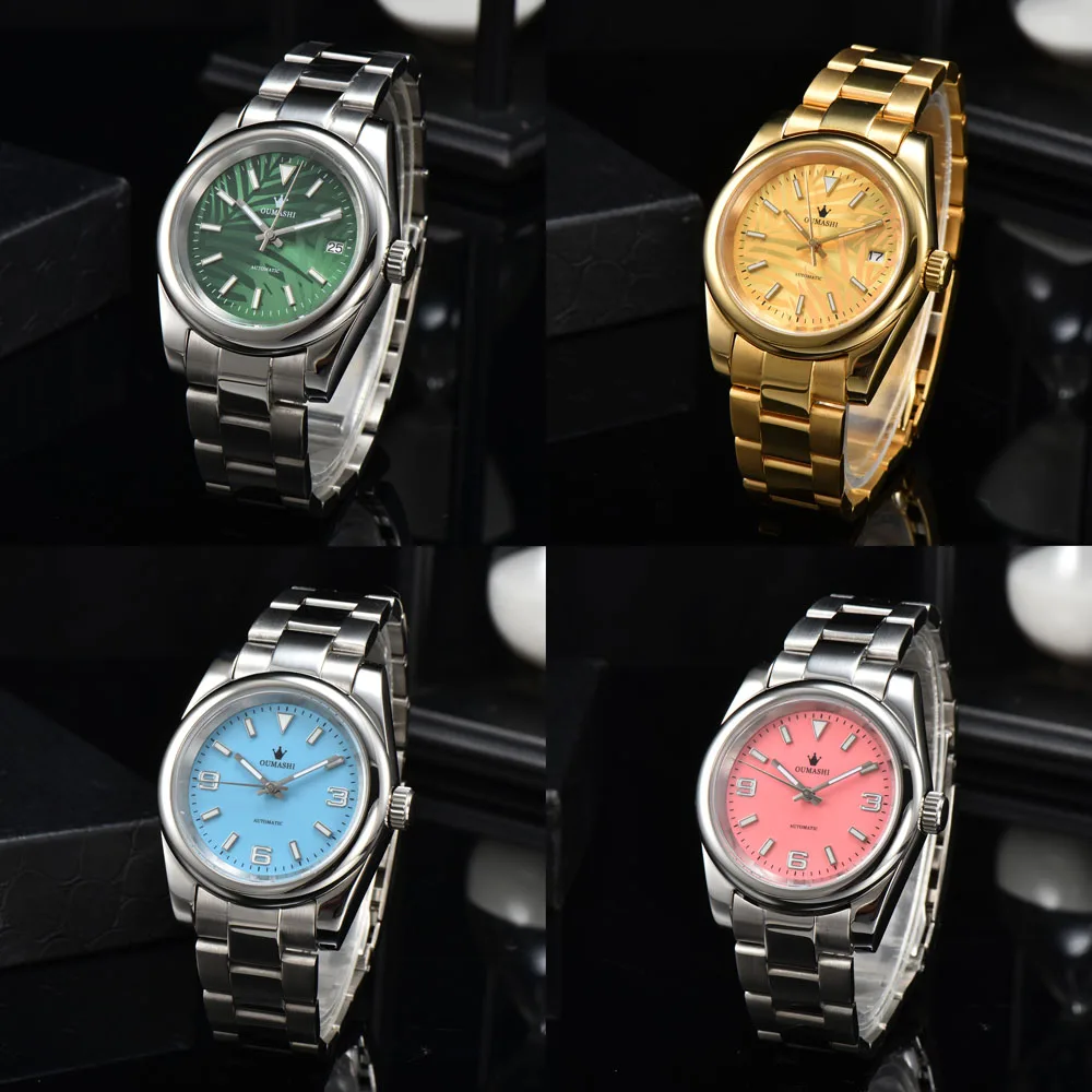 39mm fashional wristwatches for men paired with 316L stainless steel bracelet and Japanese NH35 automatic mechanical movement
39mm fashional wristwatches for men paired with 316L stainless steel bracelet and Japanese NH35 automatic mechanical movement