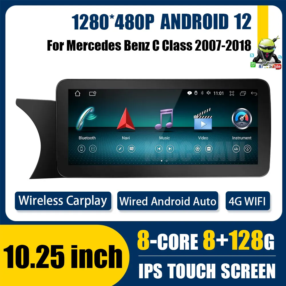 Android 12,0 для Mercedes W204 W205 2007-2018 Автомобильный GPS навигатор плеер WIFI 4G SIM Carplay BT Google сенсорный экран мультимедийный стерео
Android 12,0 для Mercedes W204 W205 2007-2018 Автомобильный GPS навигатор плеер WIFI 4G SIM Carplay BT Google сенсорный экран мультимедийный стерео