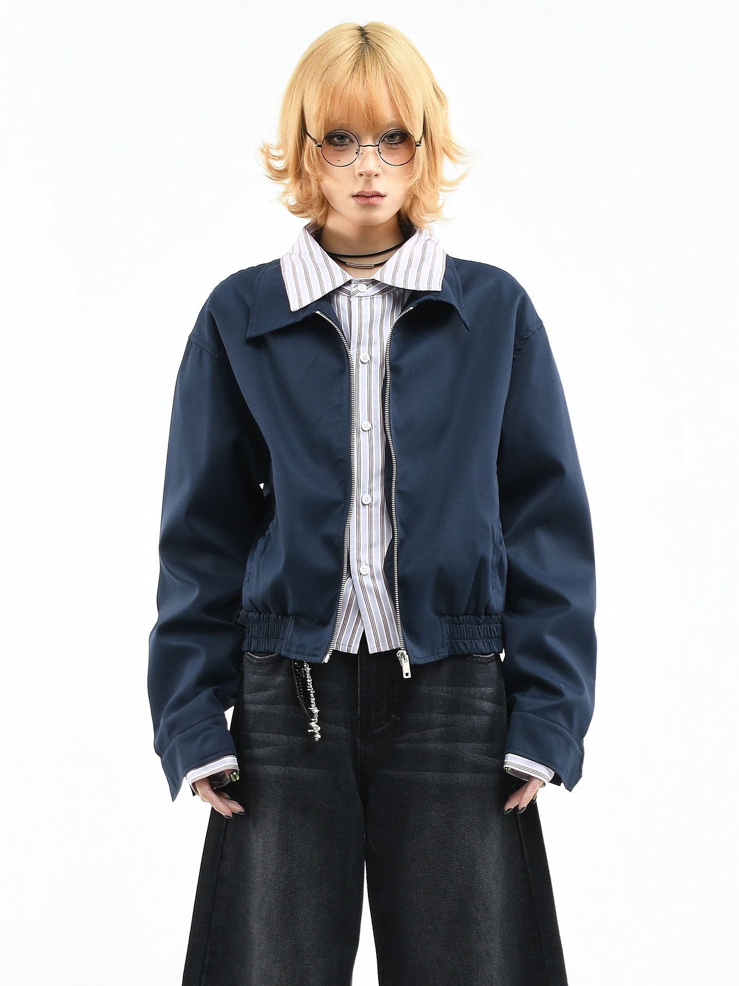 OV Original Vintage Stripe ort Jaet Women's Spring Loose Layered Fake Two-Piece Polyester Fiber Flip-Collar Zipper Casual...
OV Original Vintage Stripe ort Jaet Women's Spring Loose Layered Fake Two-Piece Polyester Fiber Flip-Collar Zipper Casual...