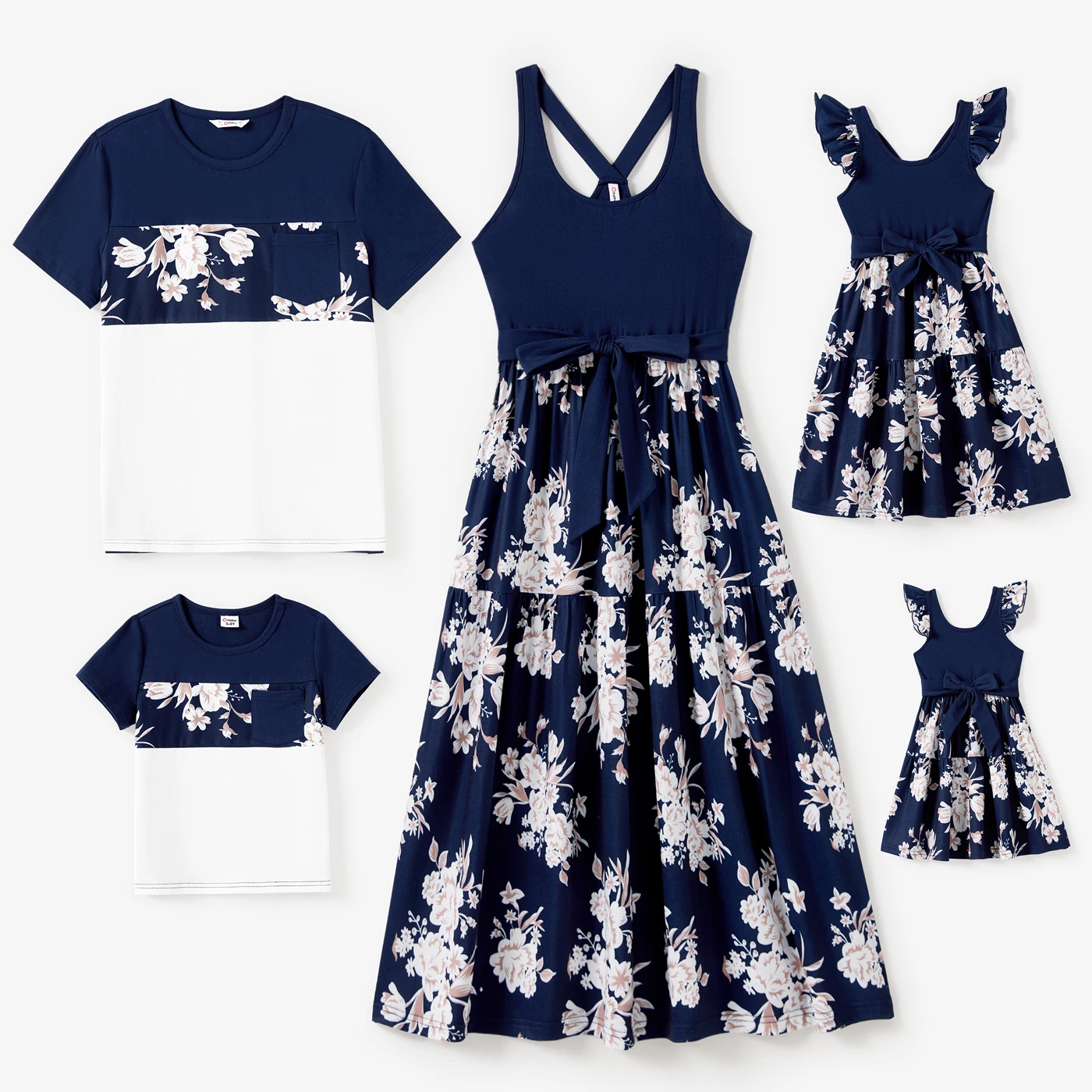 PatPat Family Matching Sets Color Block Floral Panel Tee or Tank Top Floral Print Bottom Dress
PatPat Family Matching Sets Color Block Floral Panel Tee or Tank Top Floral Print Bottom Dress