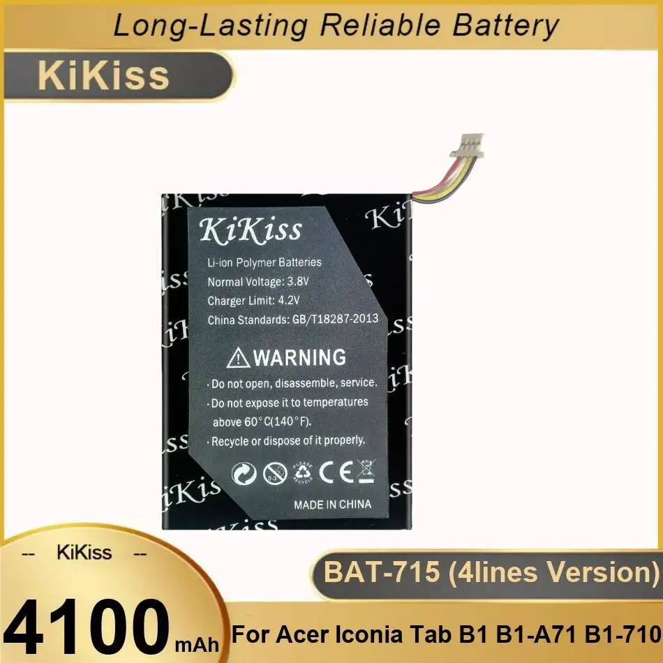 Для Acer Iconia Tab B1 B1-A71 B1-710 4 линии версии Bat-715 аккумулятор для планшета высокая производительность 4100 мАч
Для Acer Iconia Tab B1 B1-A71 B1-710 4 линии версии Bat-715 аккумулятор для планшета высокая производительность 4100 мАч