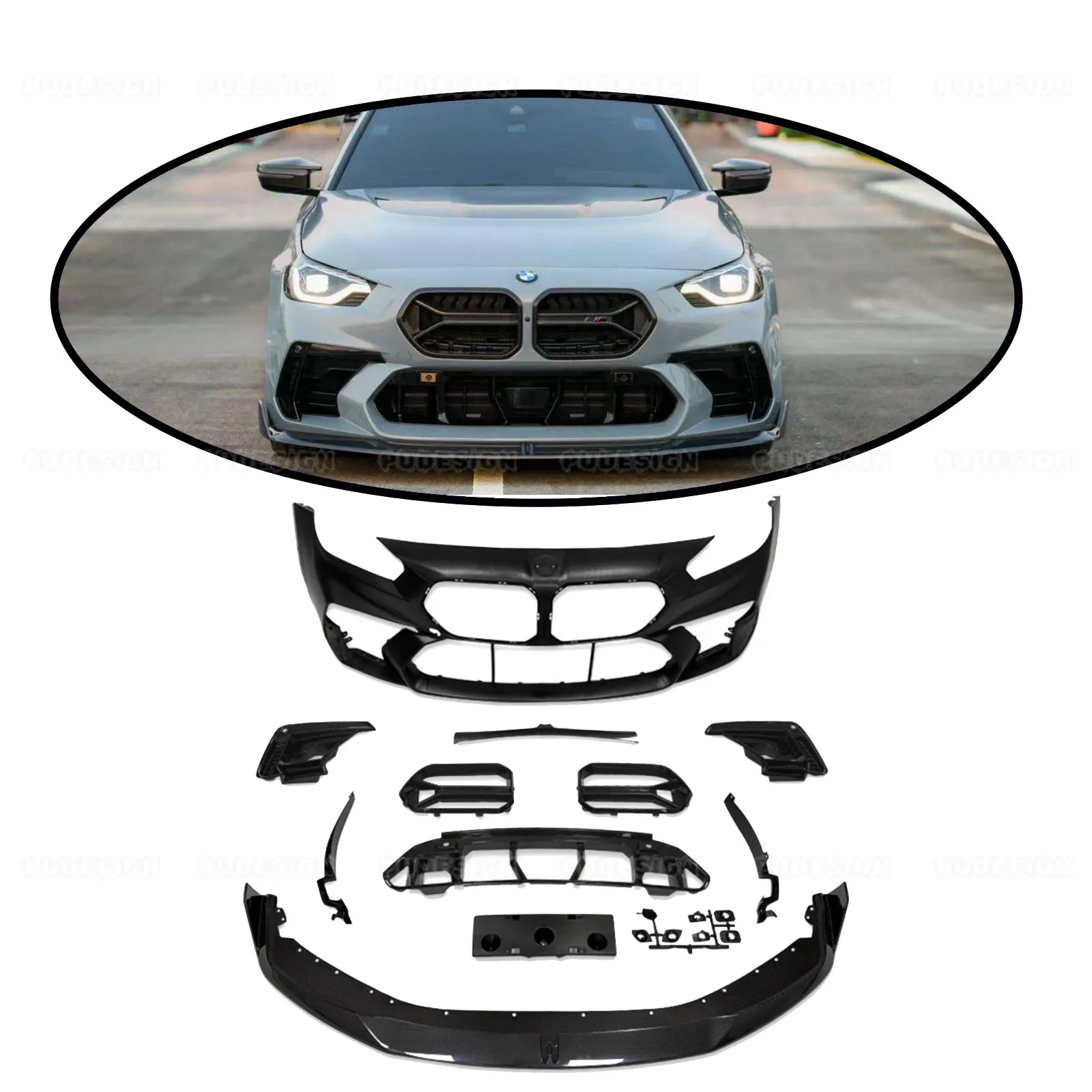 For BMW G87 M2 AD Style PP Material Front Bumper Front Lip Grille Front Bumper Vents Body Kits
For BMW G87 M2 AD Style PP Material Front Bumper Front Lip Grille Front Bumper Vents Body Kits
