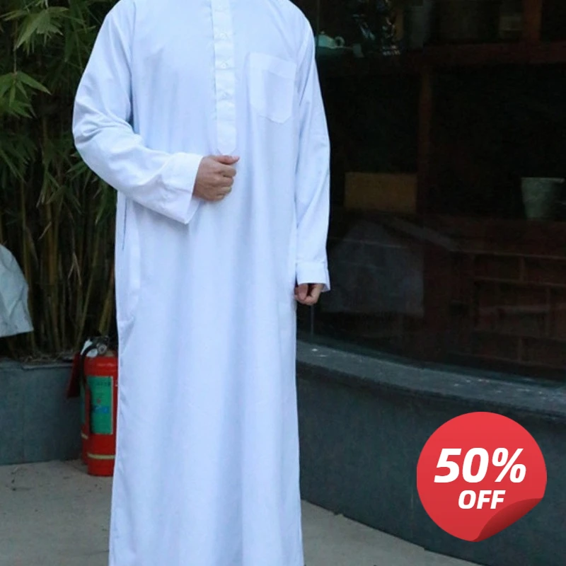 Hot - selling! Men's Middle Eastern Muslim Gowns. Solid color, round high - collars, pockets, Arabian style شماغ رجالي سعودي
Hot - selling! Men's Middle Eastern Muslim Gowns. Solid color, round high - collars, pockets, Arabian style شماغ رجالي سعودي