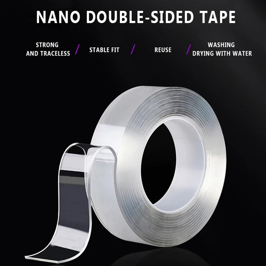 Transparent Acrylic Nano Double Sided Self Adhesive Waterproof Washable Removable Nano Tape for Home Frame Wall Hook Wallpaper
Transparent Acrylic Nano Double Sided Self Adhesive Waterproof Washable Removable Nano Tape for Home Frame Wall Hook Wallpaper