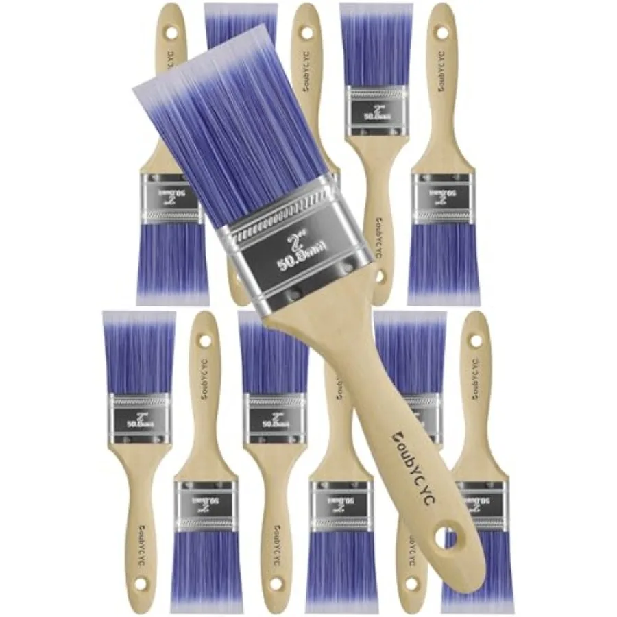 Paint Brushes -, 2" Flat Brushes, Paint Brush Set, Wood Paint Brushes for Walls, Stain and All Oil Paints - Home Improvement -
Paint Brushes -, 2" Flat Brushes, Paint Brush Set, Wood Paint Brushes for Walls, Stain and All Oil Paints - Home Improvement -