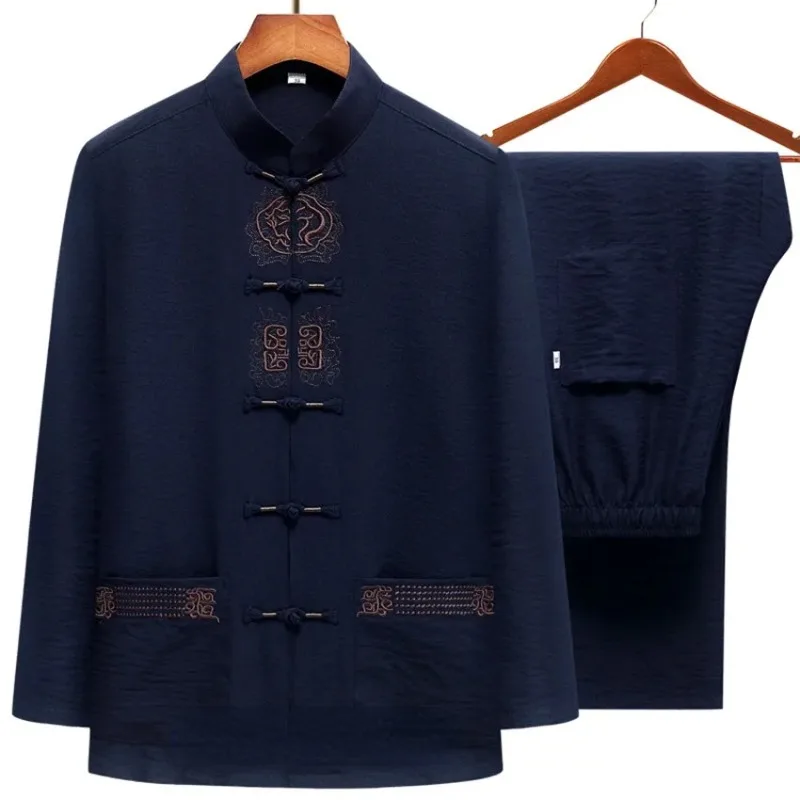 Men's Cotton Linen Wu Shu Clothing Traditional Chinese Retro Embroidery Hanfu Long Sleeve Shirt Long Pant Kung Fu Tai Chi Suit
Men's Cotton Linen Wu Shu Clothing Traditional Chinese Retro Embroidery Hanfu Long Sleeve Shirt Long Pant Kung Fu Tai Chi Suit