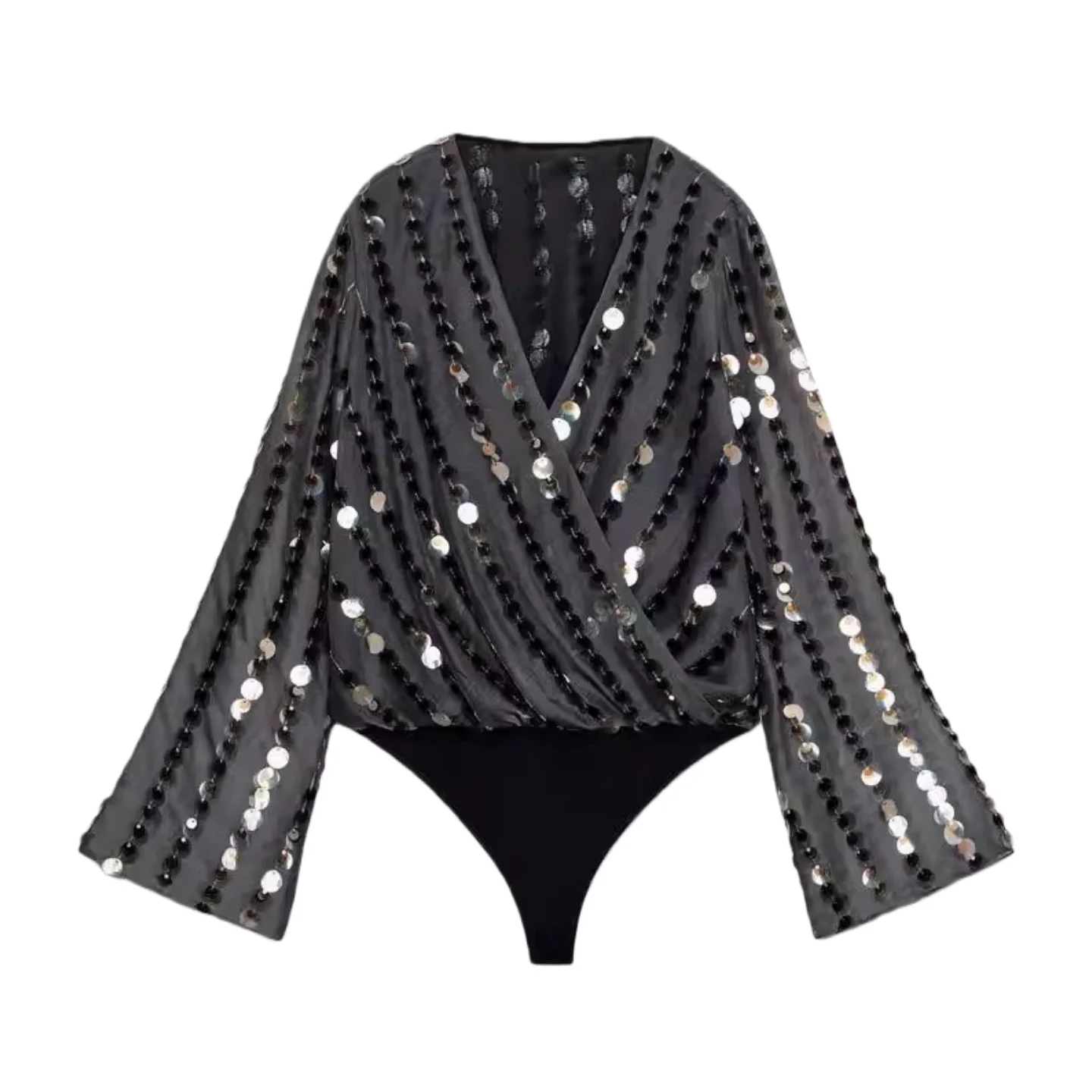 Весна 2026: Модный комбинезон с V-образным вырезом, декорированный бисером, на двубортной застежке, с длинными рукавами, с высокой талией, короткие брюки, женская одежда премиум-класса
Весна 2026: Модный комбинезон с V-образным вырезом, декорированный бисером, на двубортной застежке, с длинными рукавами, с высокой талией, короткие брюки, женская одежда премиум-класса