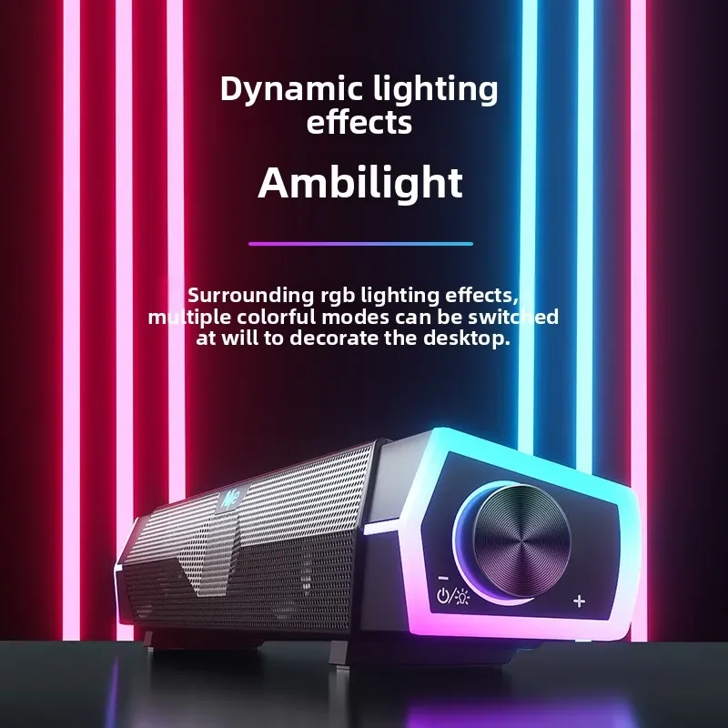 Саундбар RGB с Bluetooth и подсветкой, идеально подходит для спален и игровых комнат, с двумя режимами: для игр и музыки.
Саундбар RGB с Bluetooth и подсветкой, идеально подходит для спален и игровых комнат, с двумя режимами: для игр и музыки.