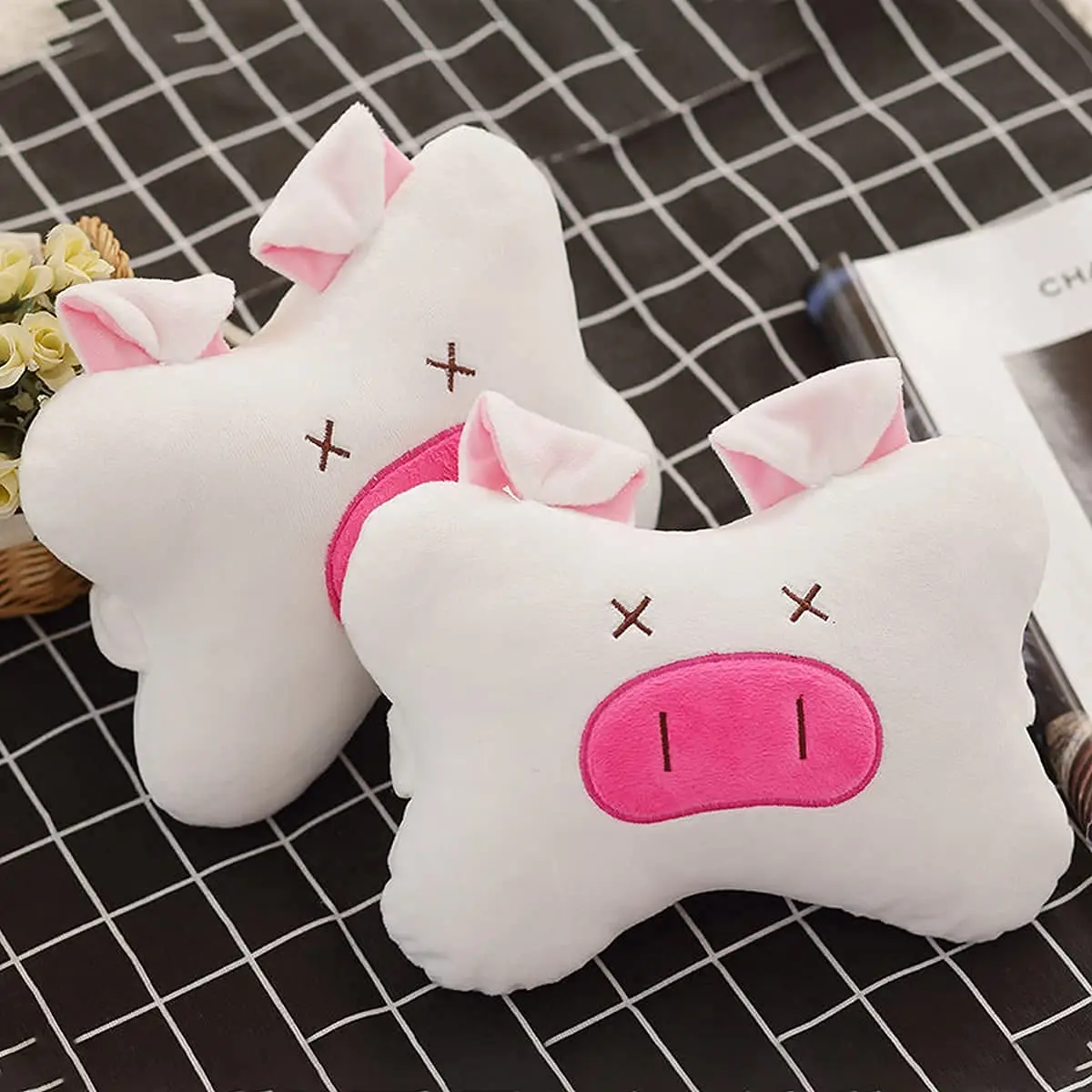 Plush Pig-Design Car Headrest Support Pillow, Soft Neck Cushion For Driving, Travel And Home Use, 2 Pieces Pink
Plush Pig-Design Car Headrest Support Pillow, Soft Neck Cushion For Driving, Travel And Home Use, 2 Pieces Pink