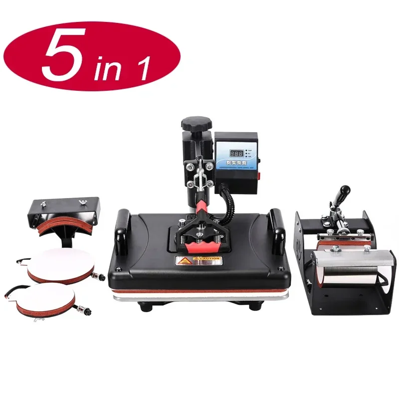 5 in 1 T-shirT Heat Press Machine Sublimation Heat Press Machine for Mug Hat Plate Case Puzzle Key Chain Printing
5 in 1 T-shirT Heat Press Machine Sublimation Heat Press Machine for Mug Hat Plate Case Puzzle Key Chain Printing
