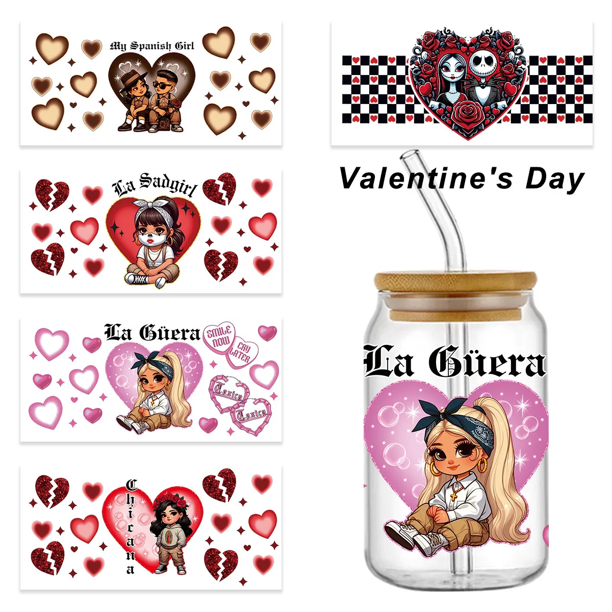 .Valentine's Day hot selling design 3D uv dtf cup sleeve sticker Cute cartoon 16oz Waterproof cup sleeve sticker
.Valentine's Day hot selling design 3D uv dtf cup sleeve sticker Cute cartoon 16oz Waterproof cup sleeve sticker