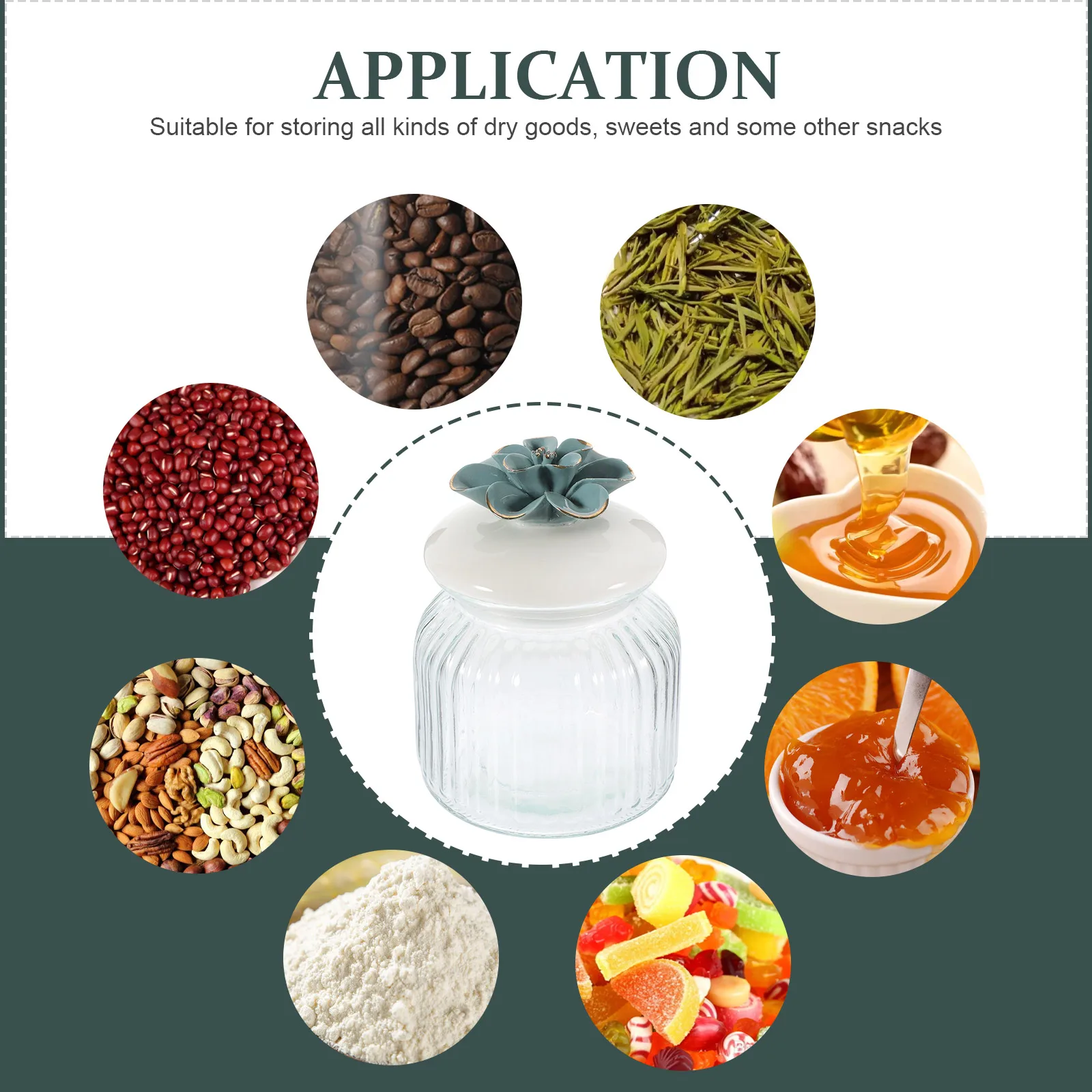 Glass Airtight Jar with Ceramic Flower Lid Grain Storage Container for Tea Coffee Beans Dried Fruit Kitchen Pantry
Glass Airtight Jar with Ceramic Flower Lid Grain Storage Container for Tea Coffee Beans Dried Fruit Kitchen Pantry