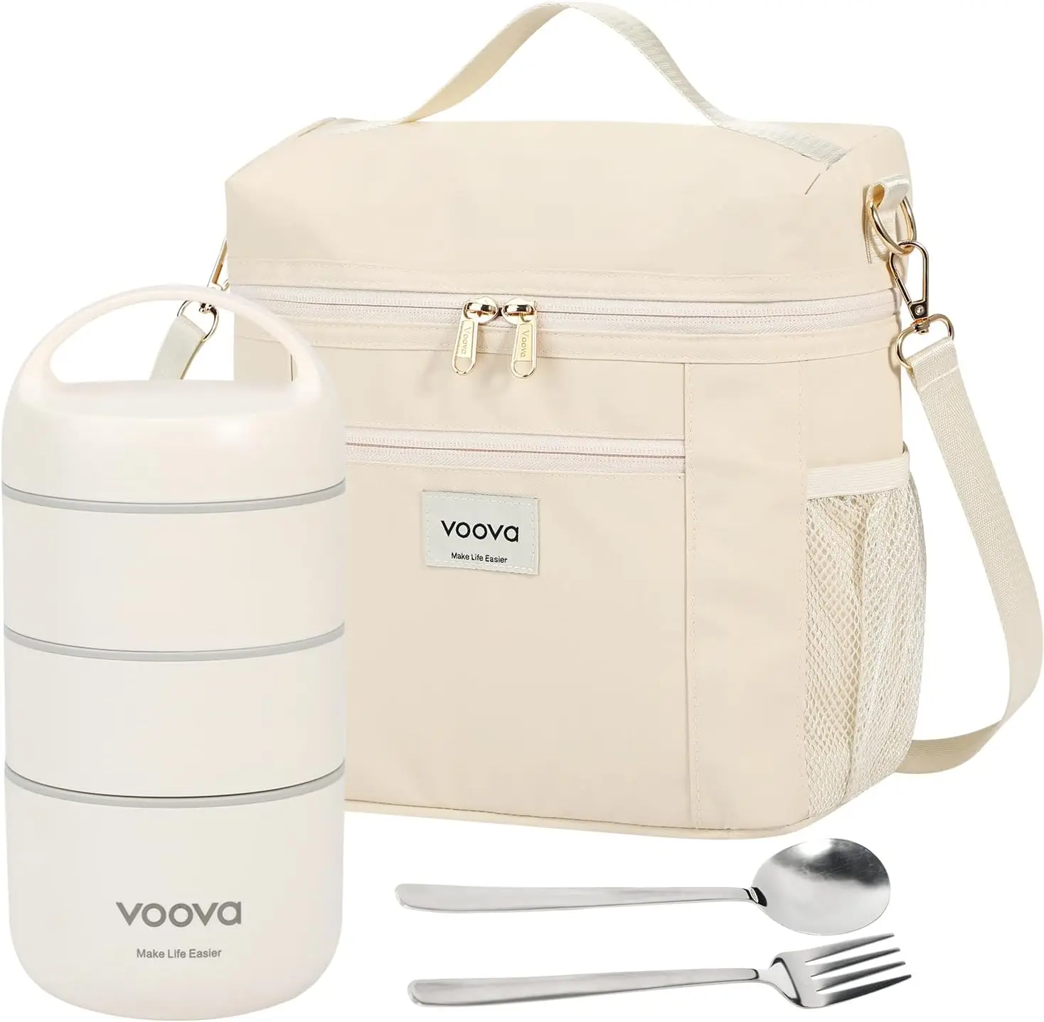 Stackable Stainless Steel Thermal Lunch Box with Lunch Bag and Cultery Set for Adult Women Men, 3 Tier Leakproof & Micro
Stackable Stainless Steel Thermal Lunch Box with Lunch Bag and Cultery Set for Adult Women Men, 3 Tier Leakproof & Micro